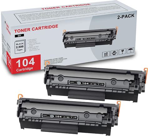 2 Pack 104 ‎0263b001 Black Toner Cartridge Compatible