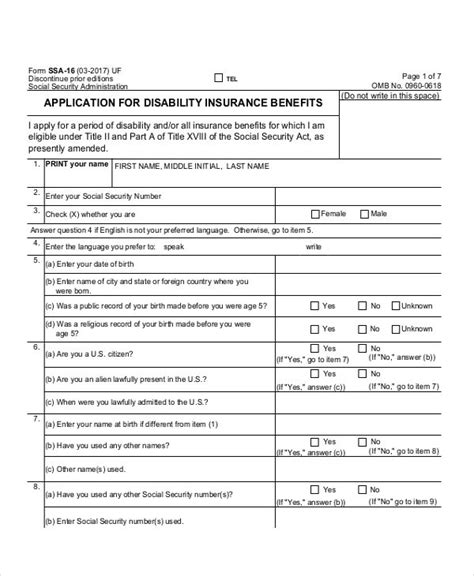 Disability Application 6 Examples Format Pdf Examples