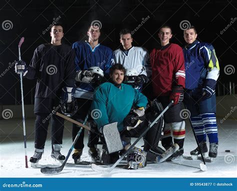 Ice Hockey Players Team Stock Image Image Of Pose Players 59543877