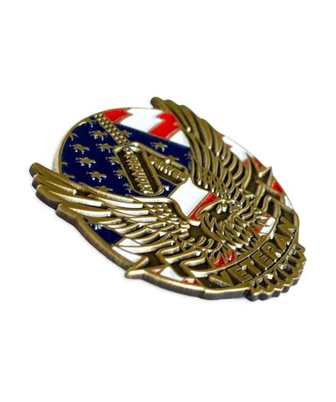 Pinmarts Proudly Served Veteran Eagle Patriotic Enamel Lapel Pin