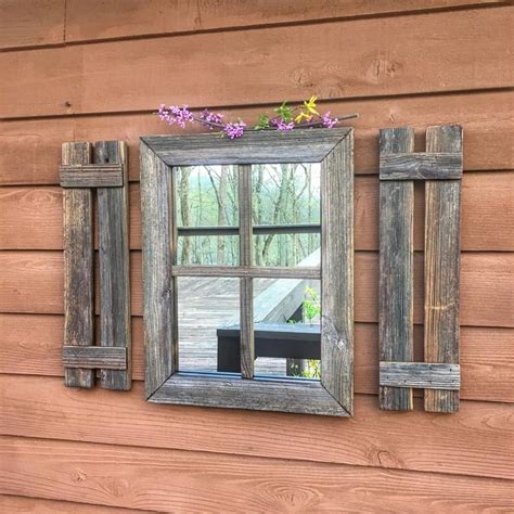 Shutter Mirrorfarmhouse Decor Rustic Shutter Mirror Beach Housewood