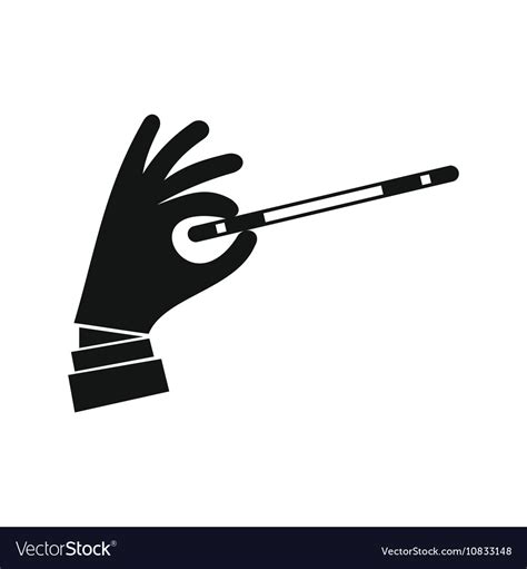 Magician Hand With A Magic Wand Icon Simple Style Vector Image