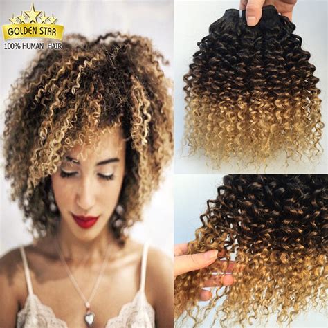 High Quality Mongolian Afro Kinky Curly Virgin Hair 4pcs Mongolian Hair Tight Curly Ombre Human