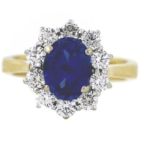 She will fall in love with you all over again when she opens the box to this magical blue sapphire engagement ring. 2.50 Carat Sapphire Diamond Gold Mini Princess Diana Ring ...