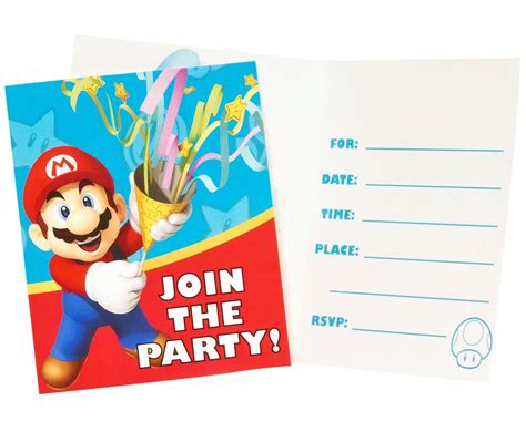 Super Mario Party Invitations Super Mario Brothers Birthday Party