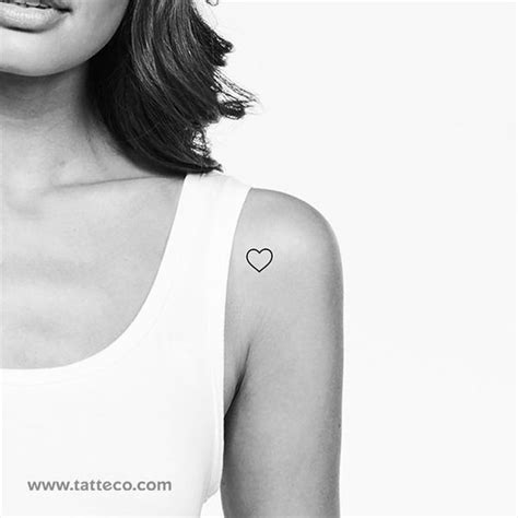 Minimalist Heart Outline Temporary Tattoo Set Of 3 Tatteco