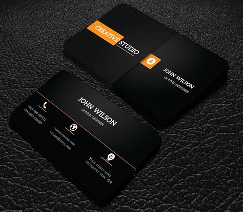 Black Colour Simple Business Cards Professional Business Card Templates