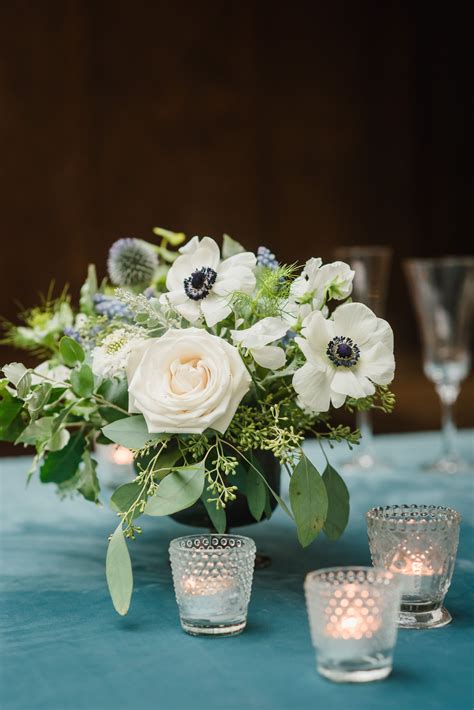 Beautiful White And Green Flower Centerpiece Anemone White Roses