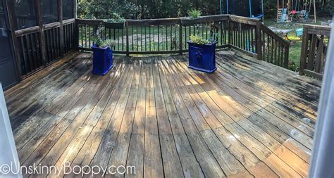 How To Refinish An Old Wooden Deck Unskinny Boppy Backyard Seating Decks Backyard Outdoor