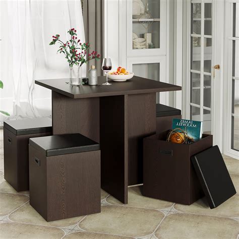 Kitchen Table And Chairs For 4 Modern Small Dining Table With Storage