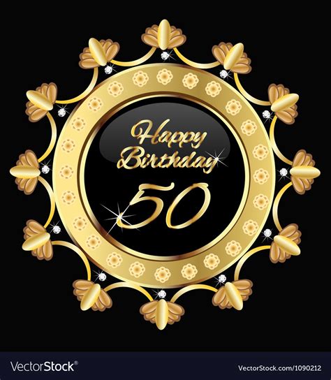 Happy 50 Years Birthday Gold Design Royalty Free Vector