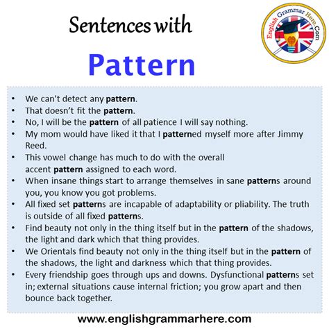 Sentences With Pattern Pattern In A Sentence In English Sentences For