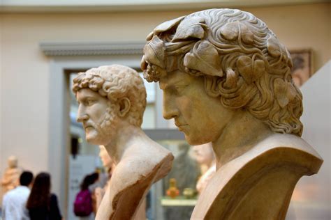 Marble Busts Of Roman Emperor Hadrian And Antinous His Lover Lgbt