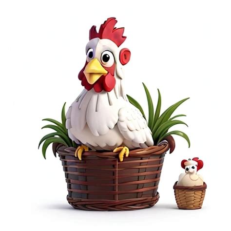 Premium Ai Image Cute Chicken Funny Cock Cute Chicken Logo Freerange Gamecock