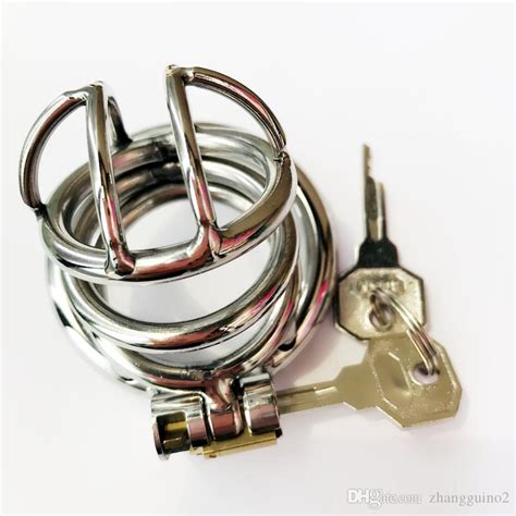 latest design super small male stainless steel bondage cock cage chastity art device cage cock