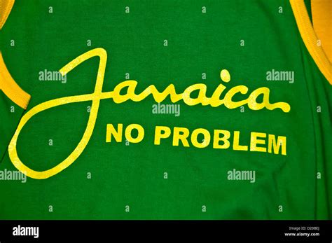 jamaica no problem jamaican national slogan t shirt ocho rios jamaika stockfotografie alamy