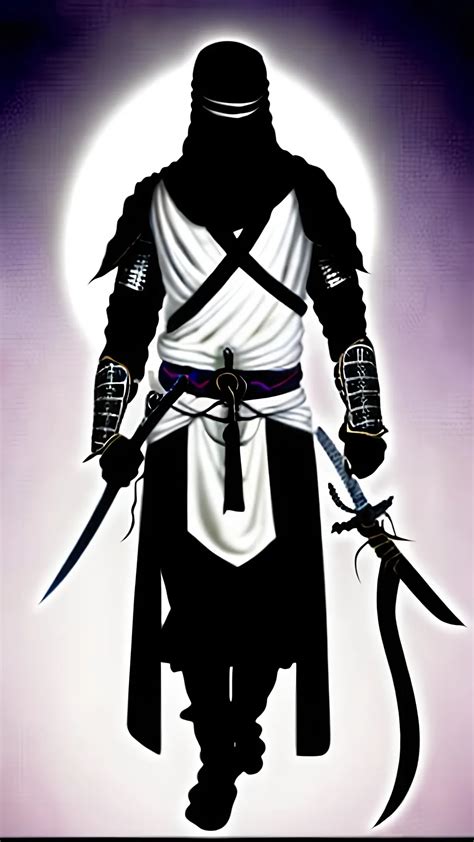 Arabian Man Wearing White Ninja Ride Black Arabian Openart