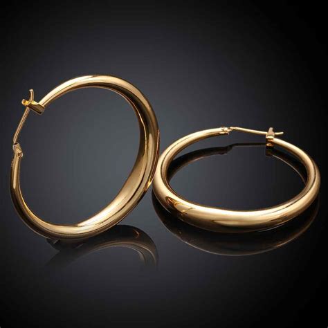 2017 New Fashion Jewelry Casual Round Hoop Earrings Gold Color Rose