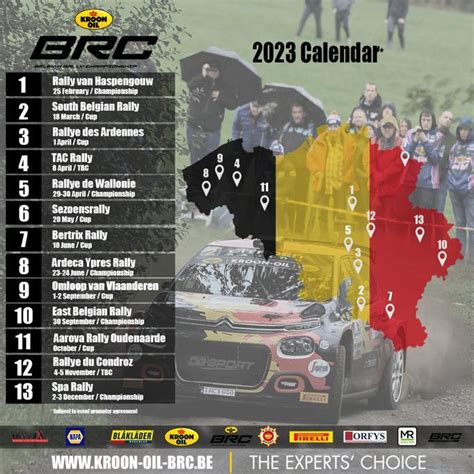 Brc De Kalender Voor 2023 Is Gekend Rally Time