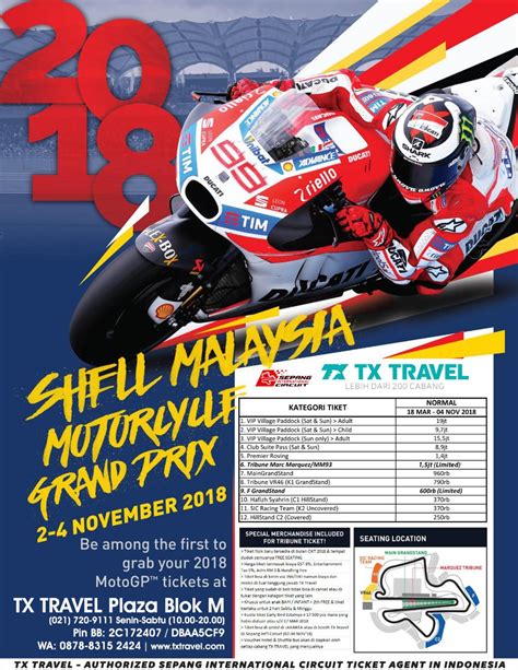 Bersama para penggemar motogp dari indonesia. Jual Tiket MotoGP Sepang 02-04 OKT 2018 Tribune Marquez93 ...