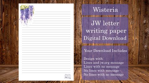 Jw Letter Writing Paper Digital Download Lined Website Etsy Canada