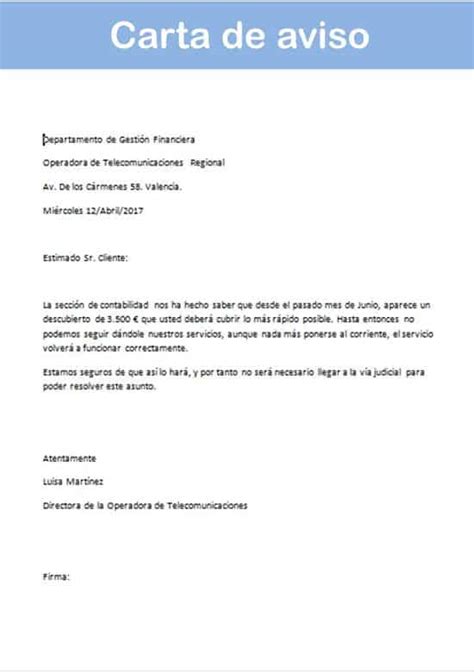 Carta De Aviso Qué Es Ejemplo Y Modelo 2022