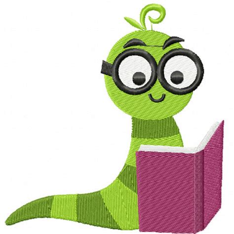 Machine Embroidery Design Bookworm Collection 02