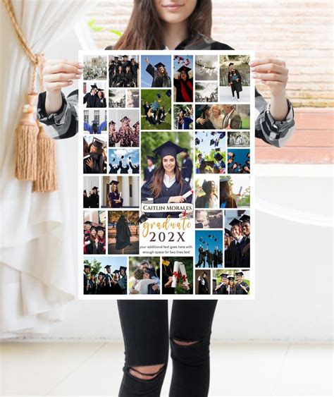 Editable Graduation Photo Collage Poster 8 Sizes 16x2018x2424x36