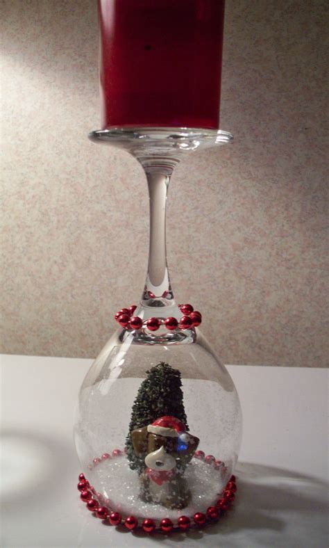 Wine Glass Candle Holder Wpuppy Festive Crafts Christmas Crafts To
