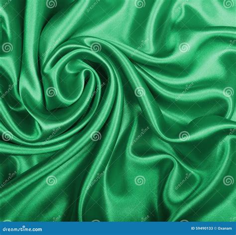 Smooth Elegant Green Silk Or Satin Texture As Background Stock Photo