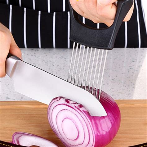 1pc Easy Cut Onion Holder Fork Stainless Steelplastic