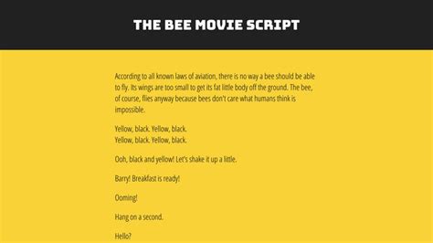 The Entire Bee Movie Script