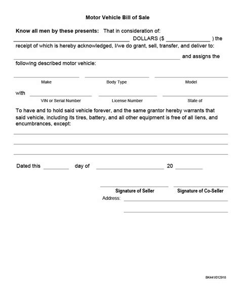 19 Free Motorcycle Bill Of Sale Forms Word And Pdf