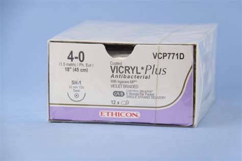Ethicon Suture Vcp771d 4 0 Vicryl Plus Antibacterial Violet 8 X 18