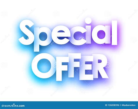 Blue Spectrum Special Offer Paper Sign On White Stock Vector