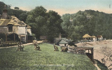 Devon Babbacombe Cary Arms Showing The Beach And Beach Houses