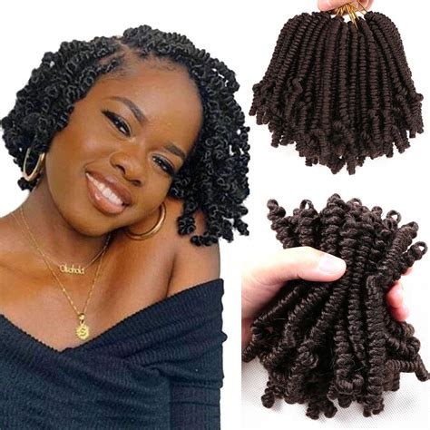 Buy 8 Packs Short Spring Twist Crochet Hair 6inch Pretwisted Passion