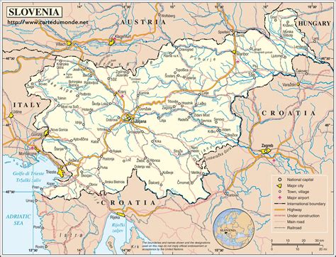La slovénie se trouve en europe centrale, à côté de l'italie, de l'autriche, de la hongrie, et de la croatie et est bordée par la mer adriatique. Slovénie carte du monde Archives - Voyages - Cartes