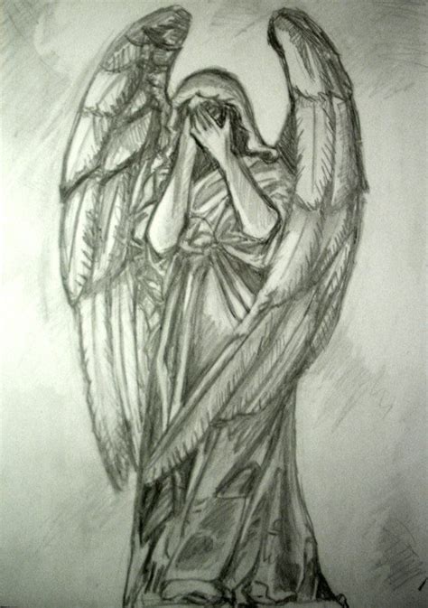 Crying Angel By Yorhod Crying Angel Angel Humanoid Sketch