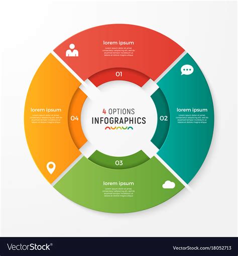 Circle Chart Infographic Template Royalty Free Vector Image