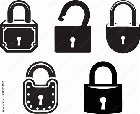 Set Of Lock Icons Lock Icons Security Lock Symbols Safety Symbols