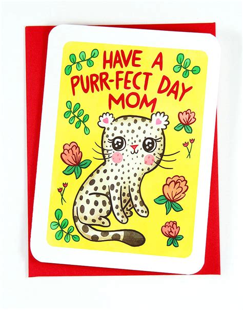 Have A Purr Fect Day Mom Sweet Mothers Day Card Cat Lover Etsy