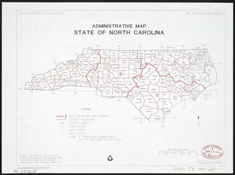 Administrative Map State Of North Carolina Library Of Congress