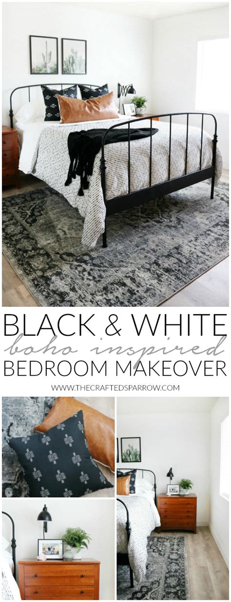 Black And White Boho Inspired Bedroom Makeover