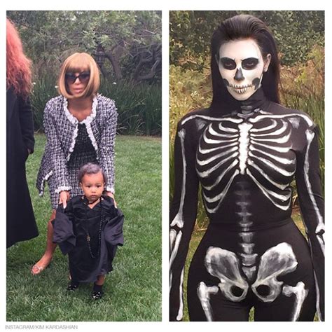 Kim Kardashian Dressed As Anna Wintour And A Skeleton For Halloween