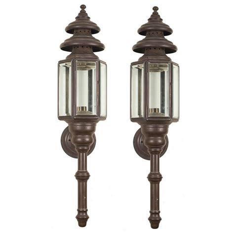 Large Pair Of Antique Carriage Lanterns At 1stdibs