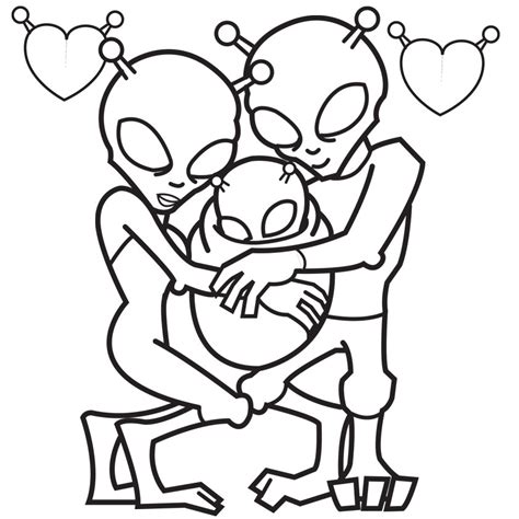 Competitions of ships in outer space. Space Alien Coloring Pages