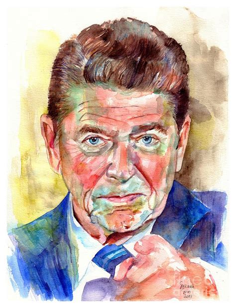 Ronald Reagan Portrait Painting By Suzann Sines Pixels