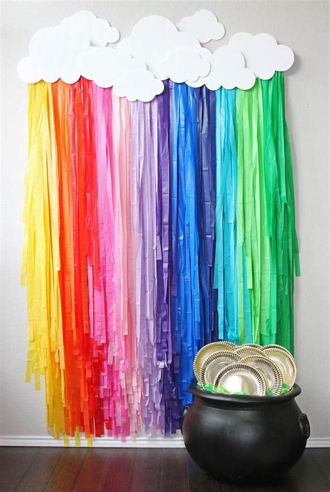 Diy Rainbow Fringe Backdrop Decoration Rainbow Themed Birthday Party