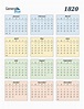 1820 Calendar (PDF, Word, Excel)